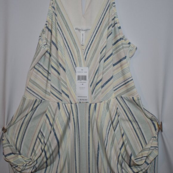 NWT BCBGeneration Striped Cream Dress w/ Pockets Size Medium - Picture 2 of 5